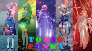 【MMDRemake】トキヲ・ファンカ  Tokio Funka【TDA Miku Gumi Luka Haku Teto Oriental Dress】15 Models [upl. by Kumler622]