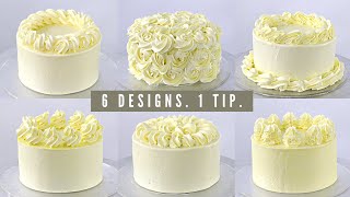 BEGINNERS PIPING TUTORIAL  6 DESIGNS 1 PIPING TIP │ 1M PIPING TIP │ CAKES BY MK [upl. by Alayne]