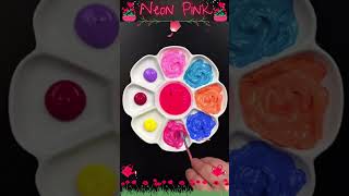 ASMR Colour Mixing Experiment🌈 Neon Pink  Color of Love  Guess The Colours❗️ [upl. by Yniattirb]