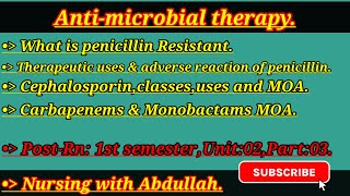 antimicrobial drugs in urdu PostRn 1stBsn 3rd semester Unit2part3 Pharmacology [upl. by Riggs]