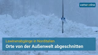 Nach Lawinenangängen Orte in Norditalien von Außenwelt abgeschnitten [upl. by Pierre]