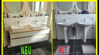 Waschtisch mit Aufsatzwaschbecken richtig montieren  DIY [upl. by Ogu]