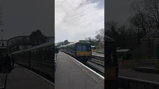 Heritage DMU departing Corfe Castle for Swanage on the Swanage Railway [upl. by Norina982]