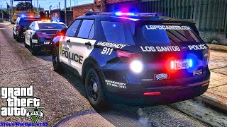 Playing GTA 5 As A POLICE OFFICER City Patrol HPD GTA 5 Lspdfr Mod 4K [upl. by Karlee126]