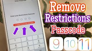 How to Reset Restrictions Password iOS 91011  No JB No PC amp No Restore [upl. by Ahsemot]