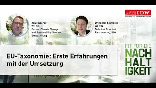 12 EUTaxonomie Erste Erfahrungen mit der Umsetzung [upl. by Idnat]