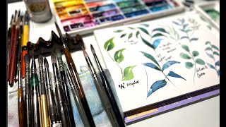 Watercolor Brushes for Leaves  Escoda Davinci Princeton [upl. by Ylrae102]