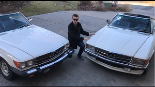 A Tale of Two Mercedes One was BANNED from the USA 1985 500SL vs 380SL [upl. by Nyret633]