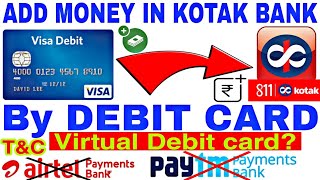 How to Add money using Debit card In Kotak Mahindra Bank 811 Zero Balance AccountAdd Money In Bank [upl. by Shanney]