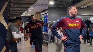 Russell Westbrook TIMING Nikola Jokics run and HYPING him UP before the Game [upl. by Erasmo]