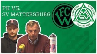 FCW Pressekonferenz  SV Mattersburg [upl. by Atwahs]