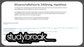 Wissenschaftstheorie Erklärung Hypothese  Marketing [upl. by Venator545]