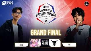 Grand Finale  Mlbb Undefeated Championship  T2K VS KUKU  FT Ryz  Rose  Gen  Bo5  MobileLegen [upl. by Nowtna]