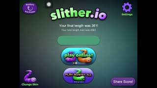 Slither io game play rank 500 to 10 [upl. by Celle943]