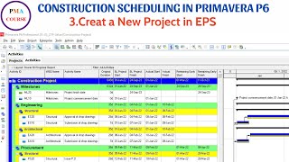 3 Scheduling in Primavera P6  Creat a new project in EPS [upl. by Lacagnia231]