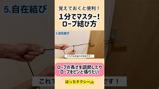 速攻マスター❗️ロープをピンと張る結びはこれで完璧【自在結び】ロープ雑学結び方 [upl. by Lissak]