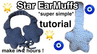 Star Earmuffs crochet  beginner friendly [upl. by Hiltan]