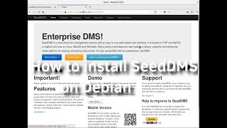 How to install SeedDMS on Debian [upl. by Nash356]