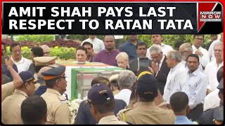 Ratan Tata Death Amit Shah Pays Heartfelt Tribute To Ratan Tata Commemorates His Industrial Legacy [upl. by Esiocnarf]