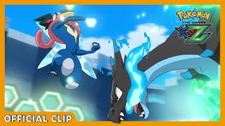 Greninja Battles Charizard  Pokémon the Series XYZ  Official Clip [upl. by Springer]