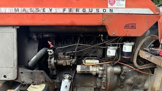 Massey Ferguson 180 Diesel Tractor  Bleeding The Fuel System [upl. by Anrat207]