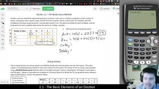 Math 3033 The Borda Count Method example 1 [upl. by Talanian]