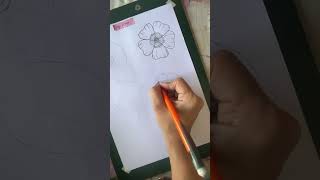 Simple steps to draw flower shorts viral doodleart [upl. by Osbourn]