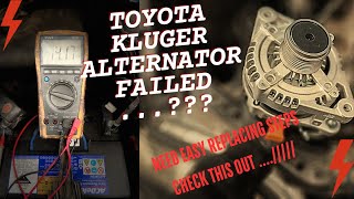 Toyota Kluger Alternator test and replace [upl. by Reifel]