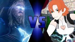 Thor VS Nora Valkyrie Marvel VS RWBY  One Second Punch Out Ep 37 [upl. by Geneva650]