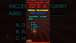 Verbal Reasoning  Word Analogy napolcomreviewer verbalreasoning wordanalogy [upl. by Enimisaj]