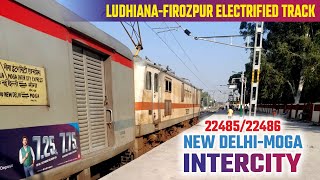 22485 New Delhi  Moga Superfast Intercity  MULLANPUR  LUDHIANA Doubling and Electrification Work [upl. by Leila775]