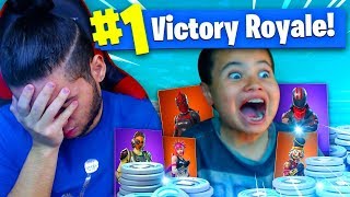 1 KILL  20000 VBUCKS FOR MY 9 YEAR OLD BROTHER 9 YEAR OLD PLAYS SOLO FORTNITE BATTLE ROYALE [upl. by Siddra]