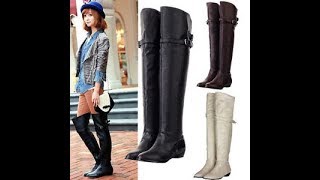 Over the Knee Leather Flat Boots [upl. by Fondea]