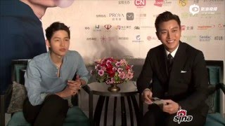 160513 송중기 인터뷰 Song Joong Ki Backstage Interview by Jia Nai Liang 贾乃亮访问宋仲基 [upl. by Lahcym]