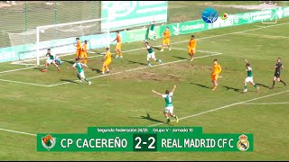 Resumen CP Cacereño  Real Madrid CF C Segunda Federación GrV 2425 [upl. by Irmo]