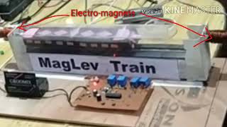 Maglev magnetic leviated train for high speed transportation demonstrate working model by Groomix [upl. by Coridon]