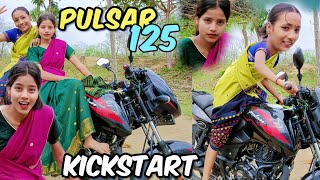 Barefoot Kickstart Pulsar 125 First Time With Sister [upl. by Almond]