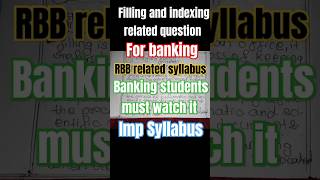 Filling and indexing❤️exam banking rbb ytshorts shorts education [upl. by Donella584]