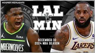 Los Angeles Lakers vs Minnesota Timberwolves Full Game Highlights  Dec 30  2024 NBA Season [upl. by Timmons]