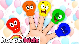 HooplaKidz Balloon Finger Family Song  Fun Kids Songs [upl. by Princess]