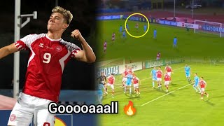 Goal Hojlund scored brilliant goal for Denmark 👏 San Marino Vs Denmark [upl. by Lanta]