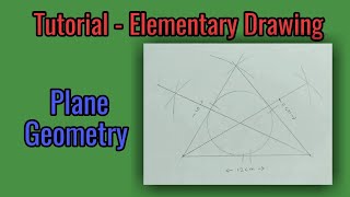 Plane Geometry  how to inscribe circle into triangle  Elementary drawing grade examination [upl. by Plumbo]