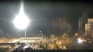 Camera at burning Ukrainian nuclear power plant appears to show Russian attack [upl. by Ziguard]