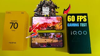 Realme Narzo 70 Turbo Vs iQOO Z9 COD WARZONE Gaming Test with True FPS Meter [upl. by Marka]