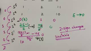 Routhhurwitz criteria Examples and special cases of for stability test of the closed loop system [upl. by Bouzoun]