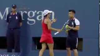 TODAY  Francesca Schiavone Hugs Ball Boy at US Open Baddest Boy Ever [upl. by Aniad27]