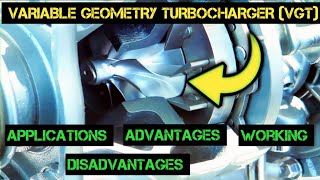 Variable Geometry Turbocharger VGT  Working  Advantages  Disadvantages  Applications [upl. by Adniuqal]