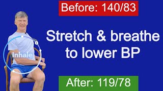 Stretching amp breathing exercises for blood pressure breathnow breathingexcercises bloodpressure [upl. by Huldah]