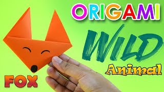 Origami Fox  easy origami Wild animals  Origami for kids [upl. by Christoph]