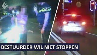 Politie  Bestuurder wil niet stoppen  Rijden onder invloed [upl. by Ranit]